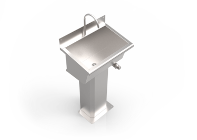 Sink with column to knee